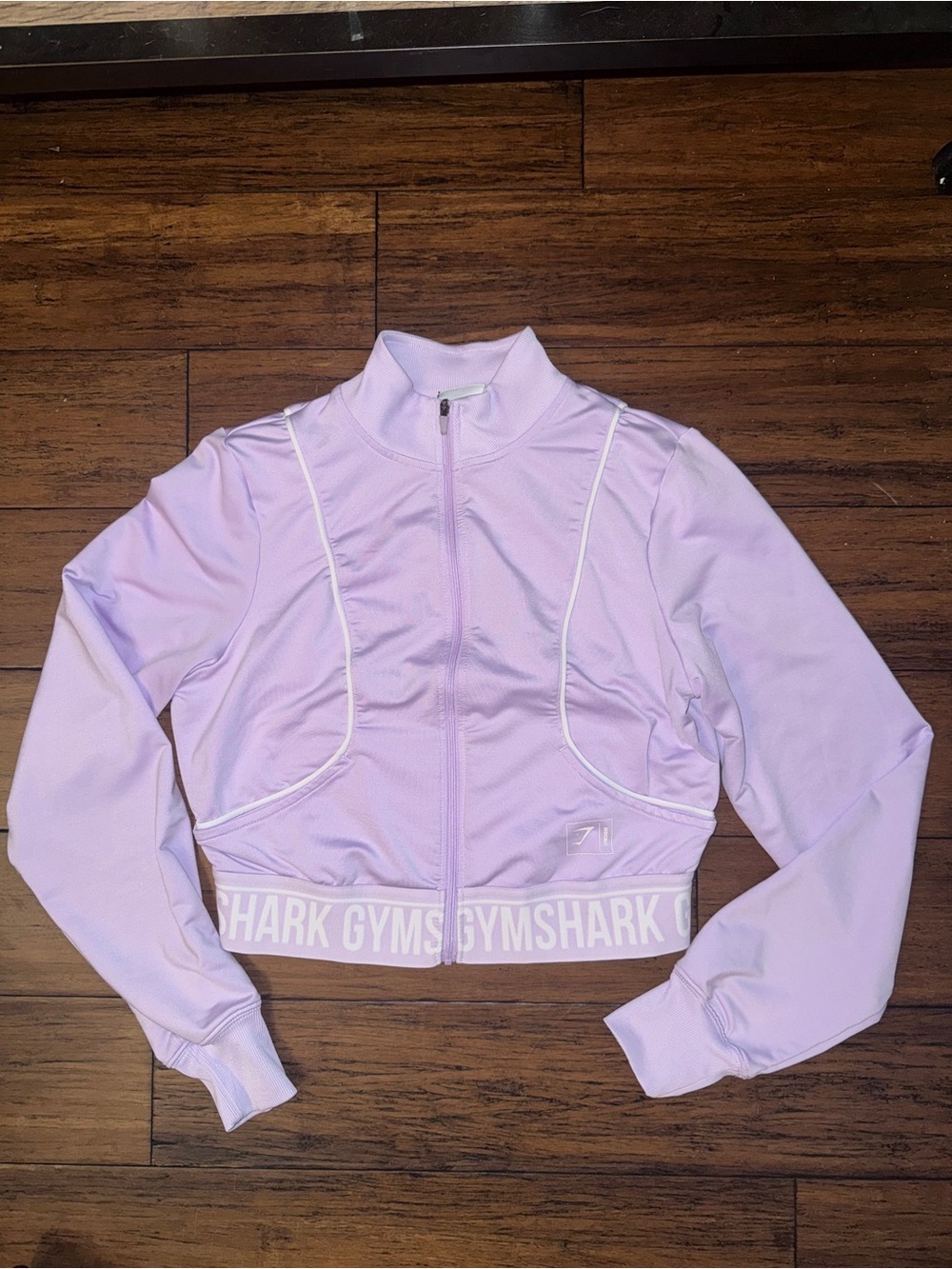 Gymshark Lavender Cropped Zip Up Jacket Small Athletic Track Jacket
